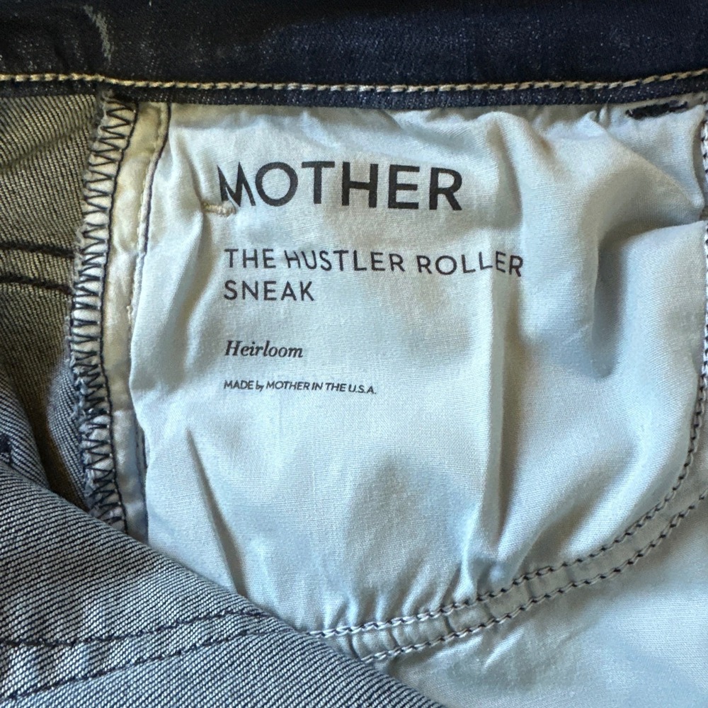 MOTHER The Hustler Roller Sneak Heirloom Wide Leg Jeans 28 Boho Chic - Picture 6 of 8